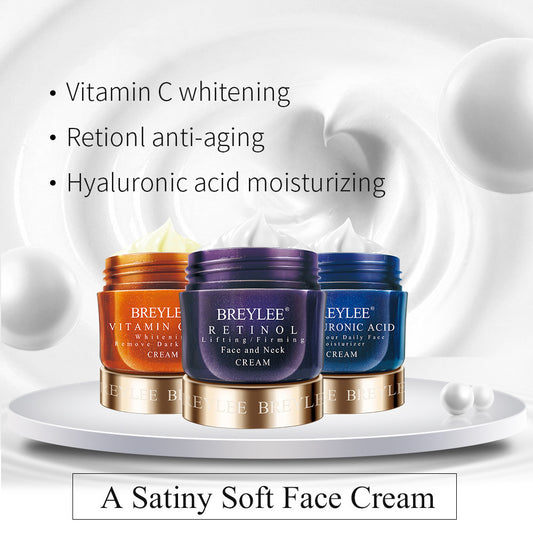 Nourishing 3 Piece Face and Neck Cream Set (Vitamin C, Hyaluronic Acid, Retinol)