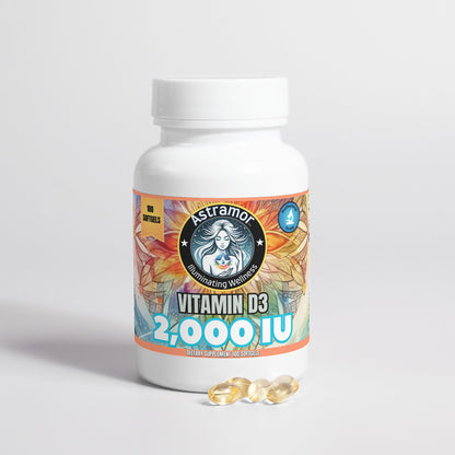 Close-up of Astramor’s Vitamin D3 K2 capsules, a synergistic blend for optimal absorption