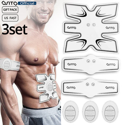 OSITO Advanced EMS Abs Stimulator & Trainer - Portable Muscle Toning Gear with Extra Gel Pads