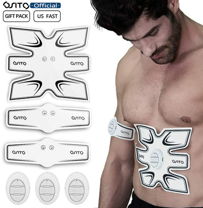 OSITO Advanced EMS Abs Stimulator & Trainer - Portable Muscle Toning Gear with Extra Gel Pads