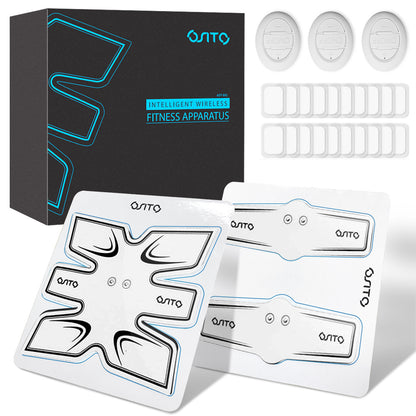 OSITO Advanced EMS Abs Stimulator & Trainer - Portable Muscle Toning Gear with Extra Gel Pads