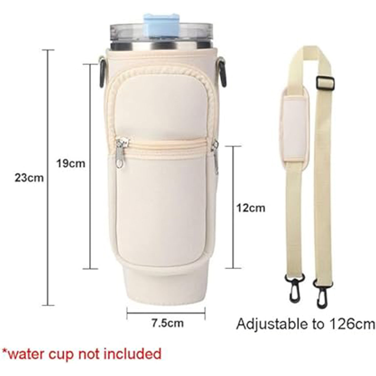 40oz Tumbler Carrier Bag with Handle & Adjustable Strap