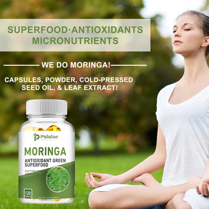 Moringa - Bone, Joint, Immune Health | Enhance Energy, Endurance, Concentration - 120 Capsules