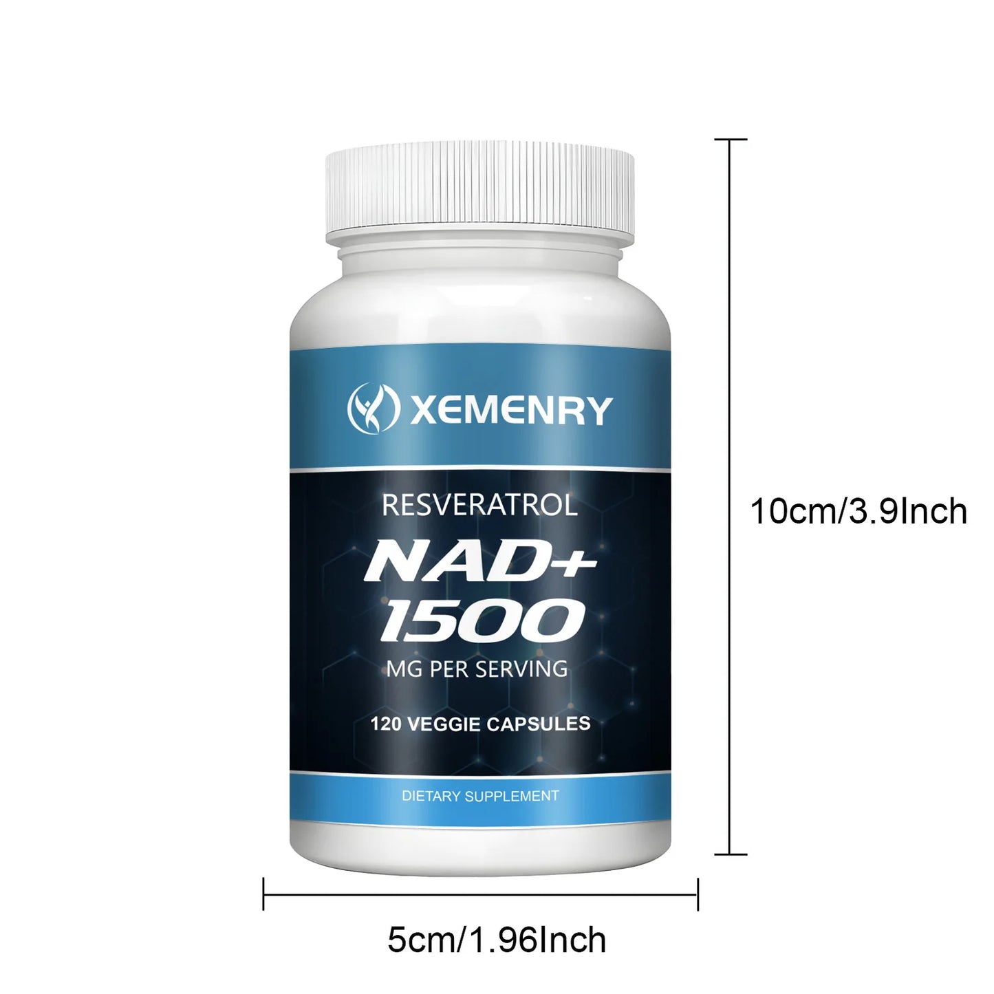 NAD+ Supplement with Resveratrol - Natural Energy Booster, Cellular Health Support, Anti-Aging Formula - 120 Capsules