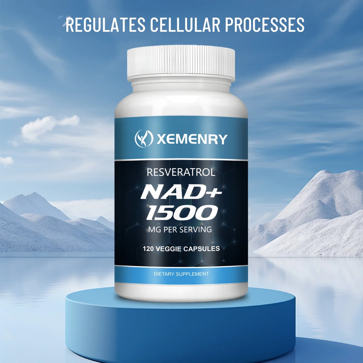 NAD+ Supplement with Resveratrol - Natural Energy Booster, Cellular Health Support, Anti-Aging Formula - 120 Capsules