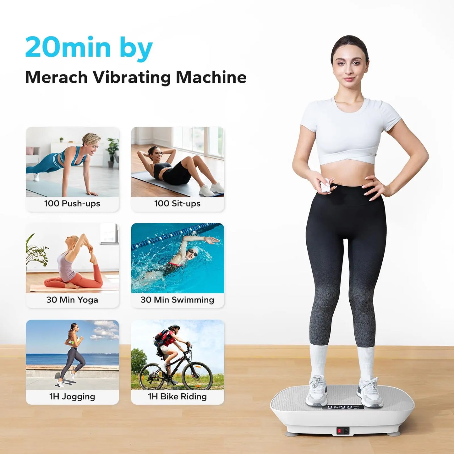 MERACH Vibration Plate Exercise Machine - Whole Body Workout, Weight Loss & Shaping