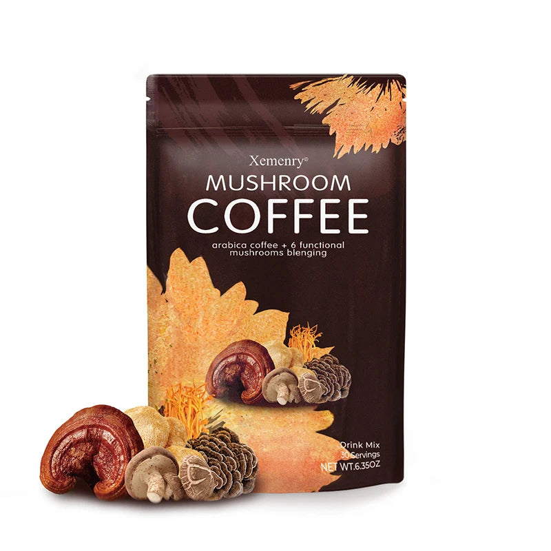 Organic Mushroom Coffee - Shiitake, Cordyceps, Supports Immune, Focus, Concentration, Stress, Digestion & Energy - 1 Pack