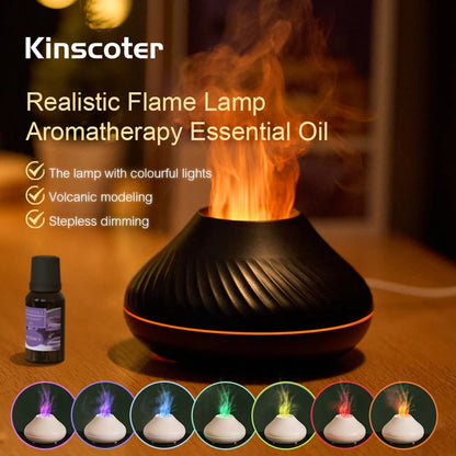 KINSCOTER Volcanic Aroma Diffuser & Essential Oil Lamp with Color Flame Night Light