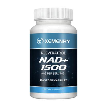 NAD+ Supplement with Resveratrol - Natural Energy Booster, Cellular Health Support, Anti-Aging Formula - 120 Capsules