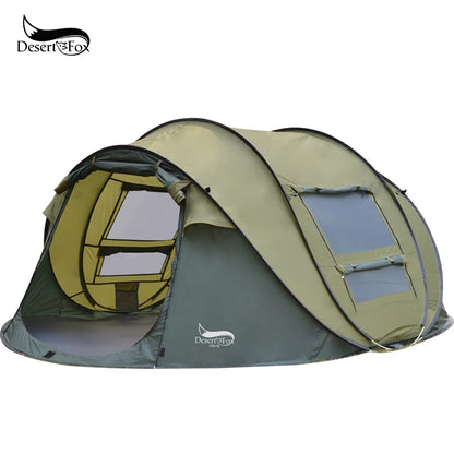 Desert&amp;Fox Automatisches Pop-up-Zelt, 3–4 Personen, Outdoor-Zelt mit sofortigem Aufbau, wasserdichtes 4-Jahreszeiten-Zelt für Wandern, Camping, Reisen