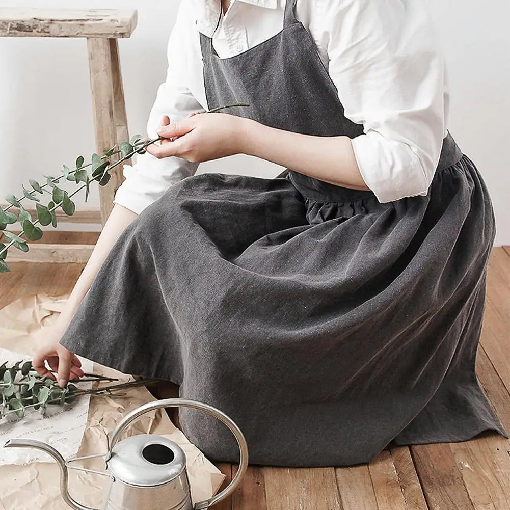 Fashionable and Durable Cotton Linen Apron for Florists and Restaurants