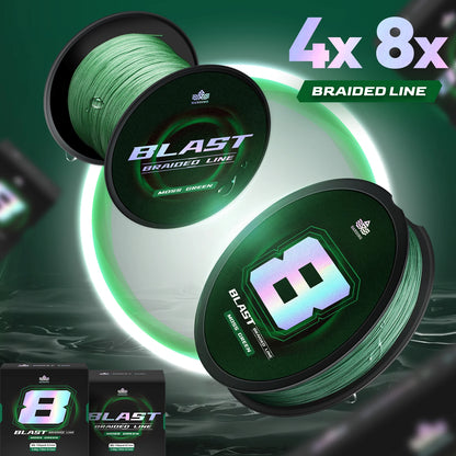 HANDING X4 X8 Blast Braided Fishing Line - Super Thin, Strong, and Abrasion Resistant with HyperOSi® Coating