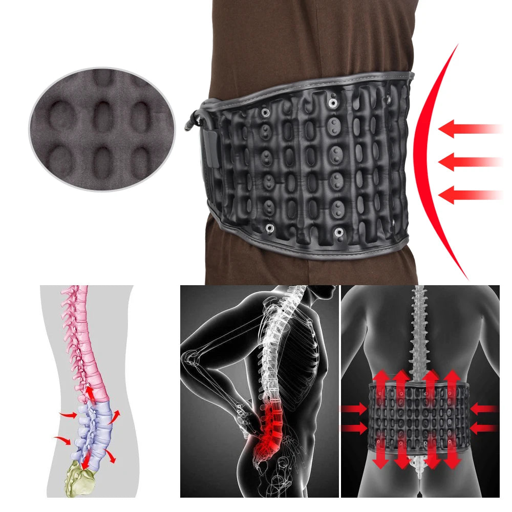 Inflatable Lumbar Support Belt for Back Pain Relief and Posture Correction