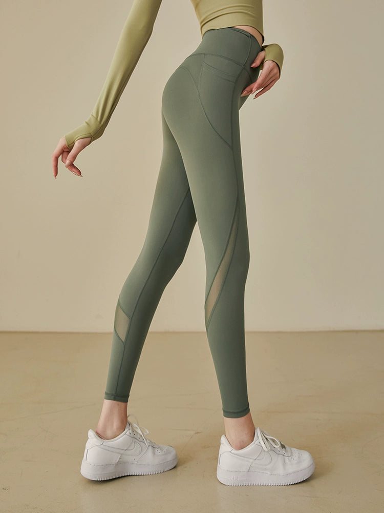 High-Waist Yoga Pants with Side Pockets