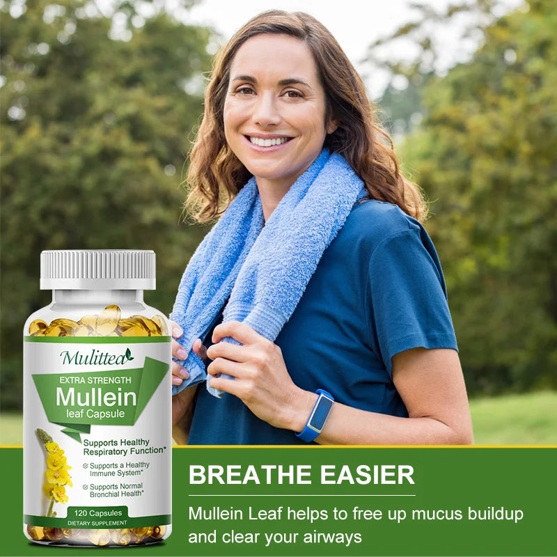 Natural Mullein Leaf Capsules - Respiratory Support | 1000 mg per Serving