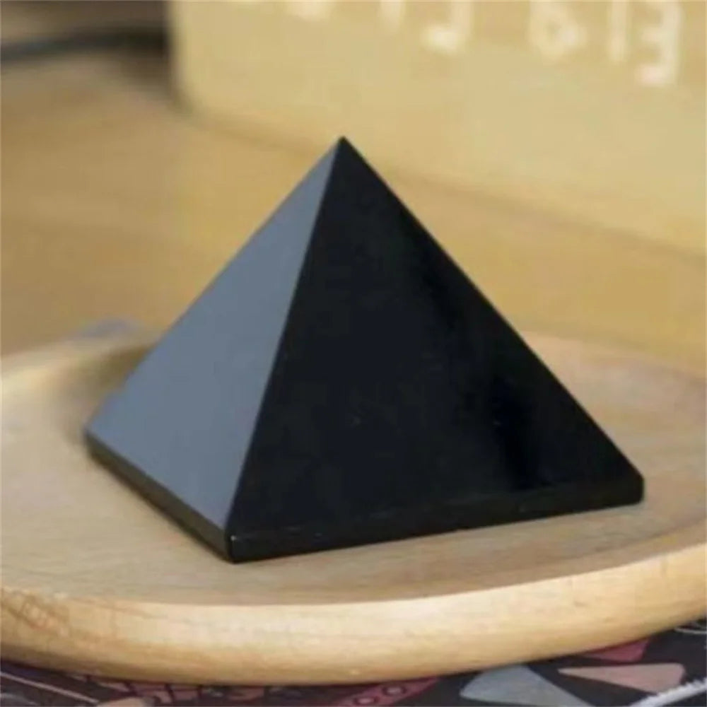 Black Obsidian Pyramid Crystal for Protection and Healing