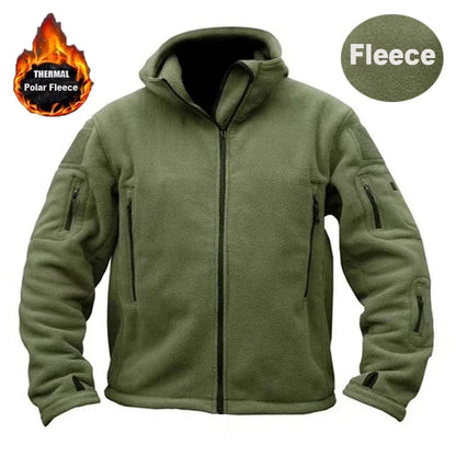 Mens Hiking Fishing Camping Trekking Thermal Polar Fleece Tactical Jackets Outdoor Sports Hood Coat Softshell