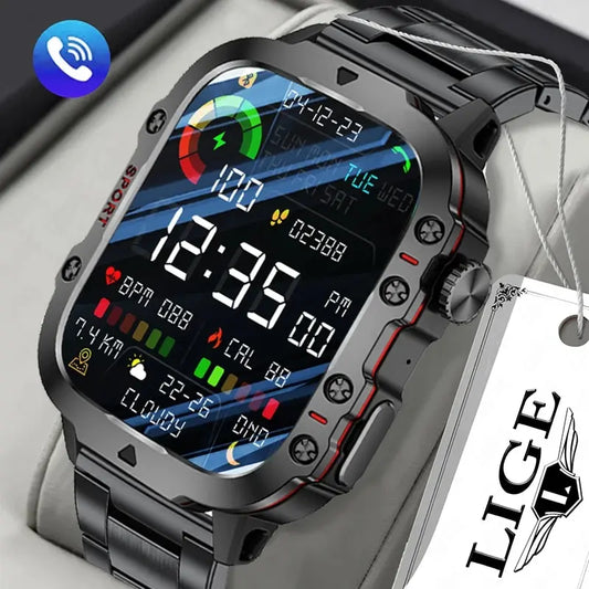 LIGE Smartwatch 1.96 Inch Screen 420 MAh Bluetooth Calling