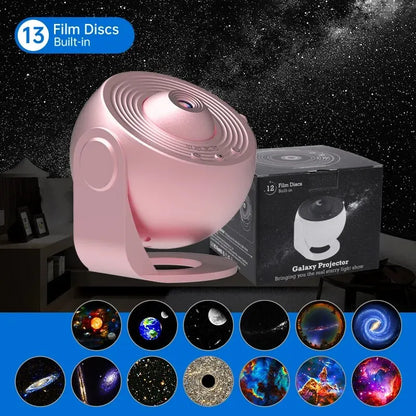 Galaxy Projector Night Light with 13 Film Discs & 360° Rotation