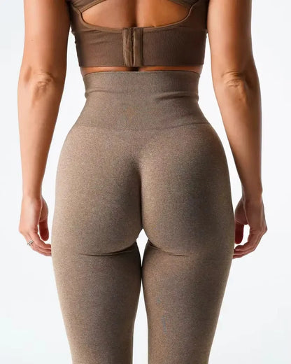 TKITK Mocha Seamless Leggings Spandex Shorts Woman Fitness Elastic Breathable Hip-lifting