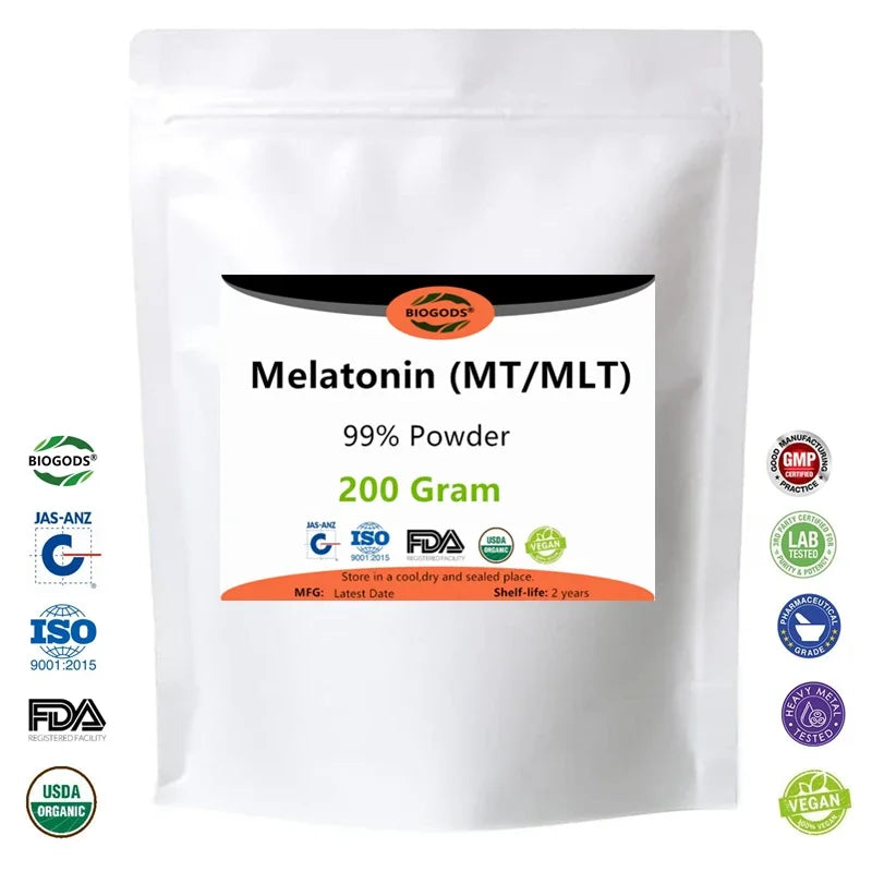 BIOGODS 100% Melatonin - MT | MLT Powder for Sleep - Factory Direct Shipping