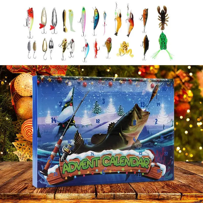 Fishing Advent Calendar 2024 | 24 Assorted Baits | Perfect Holiday Gift for Anglers