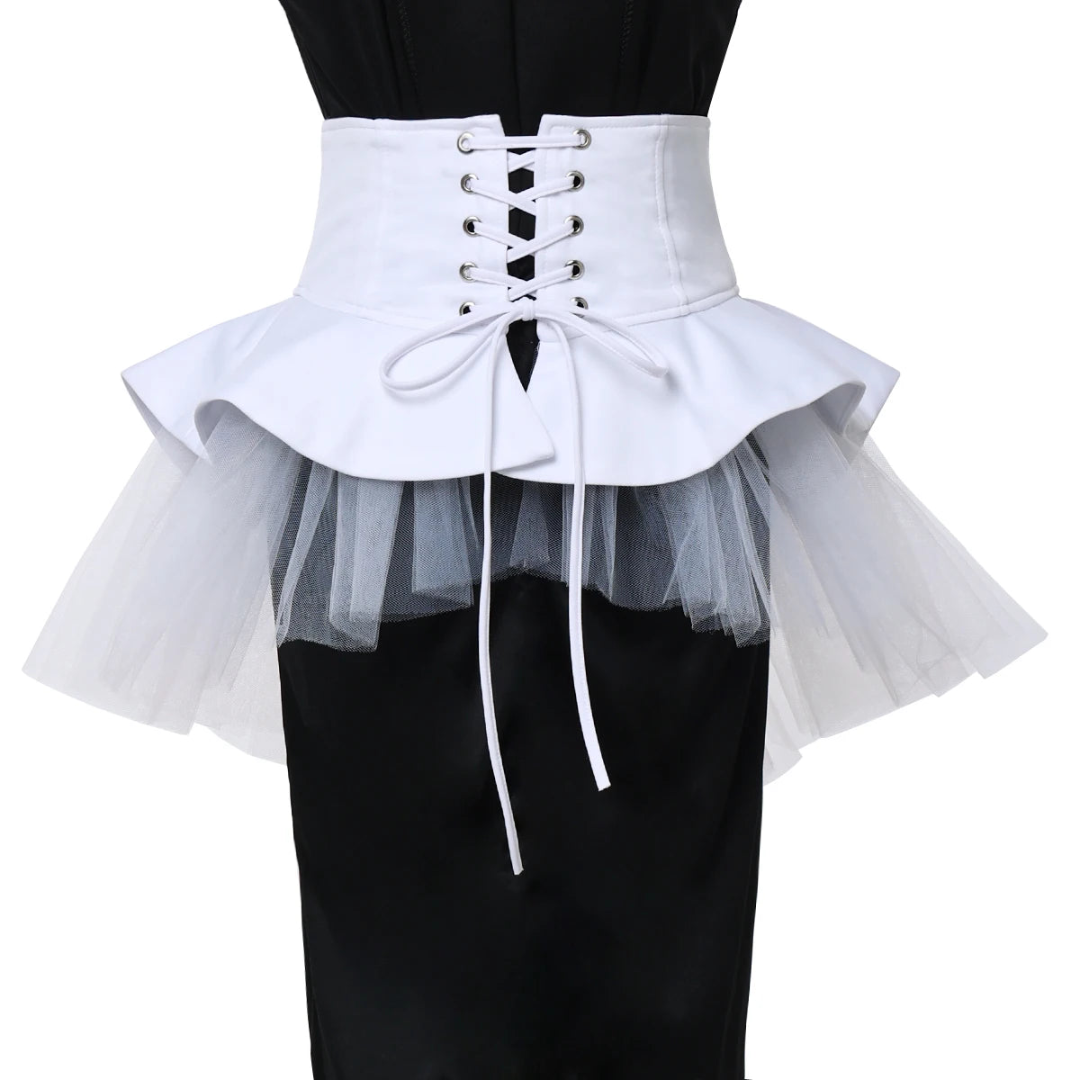 Steampunk Corset Overskirt Gothic Punk Skirt Women Halloween Party Carnival Cocktail Tulle Skirts