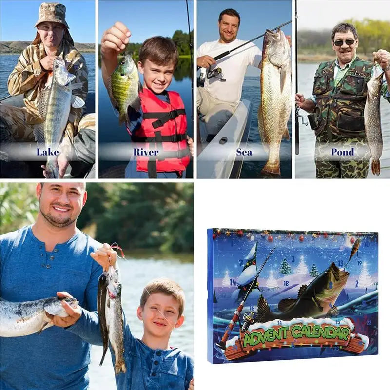 Fishing Advent Calendar 2024 | 24 Assorted Baits | Perfect Holiday Gift for Anglers