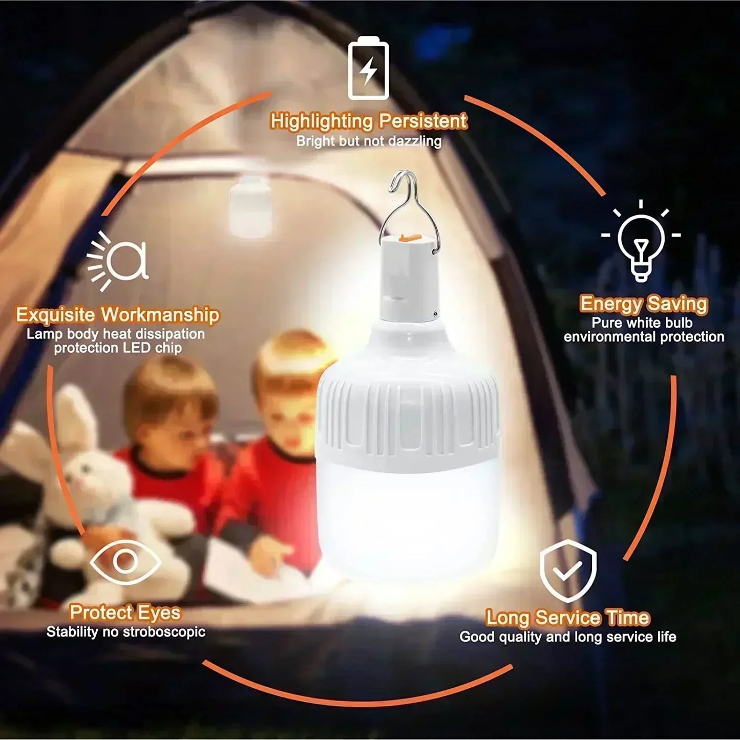 Outdoor Camping Supplies USB Rechargeable LED Lantern Hiking
