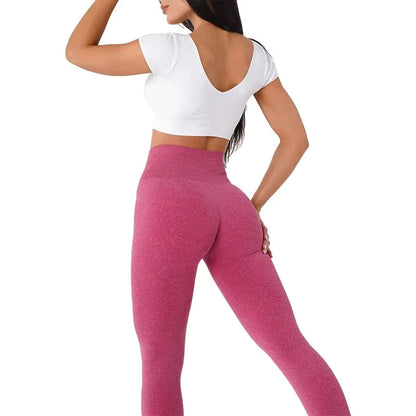 TKITK Crimson Seamless Leggings Spandex Shorts Woman Fitness Elastic Breathable Hip-lifting