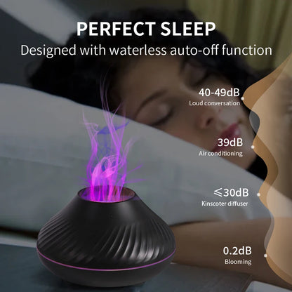 KINSCOTER Volcanic Aroma Diffuser & Essential Oil Lamp with Color Flame Night Light