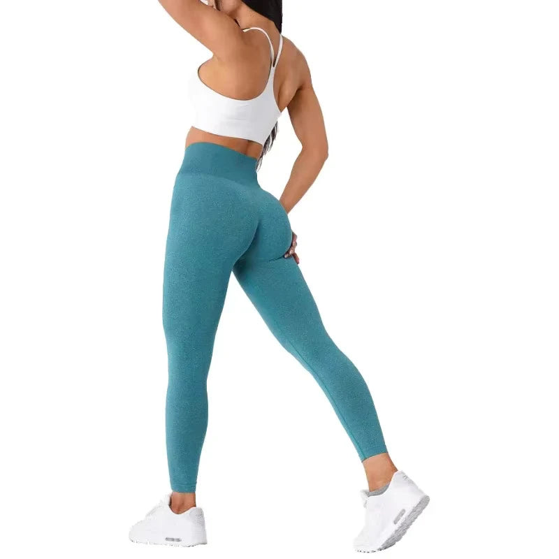 TKITK Light blue Seamless Leggings Spandex Shorts Woman Fitness Elastic Breathable Hip-lifting