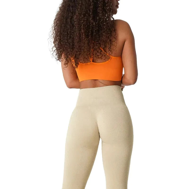 TKITK Khaki Green Seamless Leggings Spandex Shorts Woman Fitness Elastic Breathable Hip-lifting