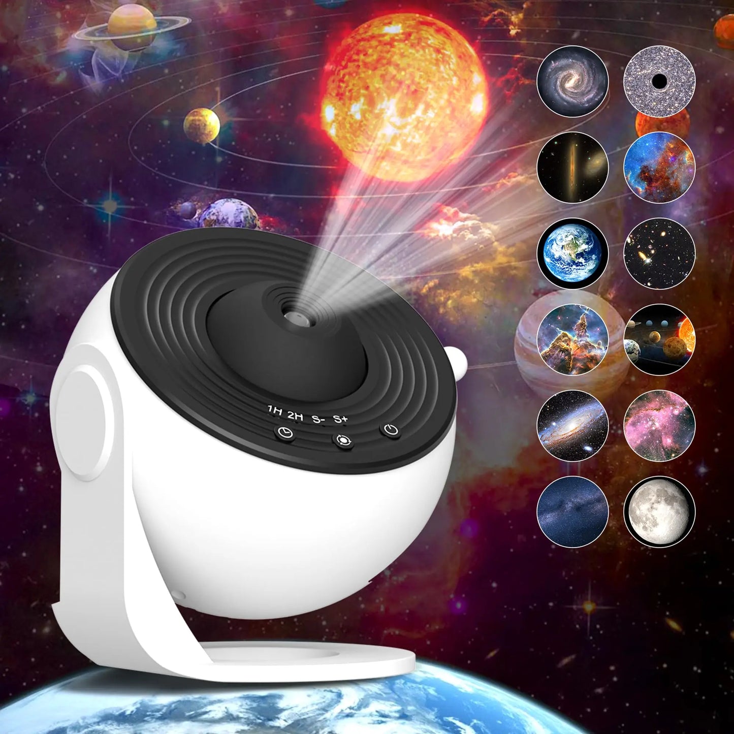 Galaxy Projector Night Light with 13 Film Discs & 360° Rotation