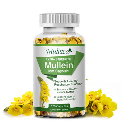 Natural Mullein Leaf Capsules - Respiratory Support | 1000 mg per Serving