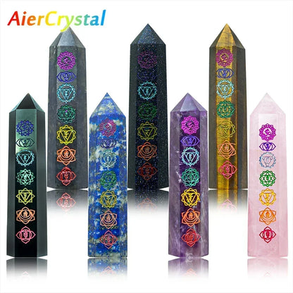 Natural Stone Crystal Witchcraft Point Wand - 7-8cm Obsidian Energy Mineral Healing Crystal for Chakra Balancing, Reiki, and Room Decor