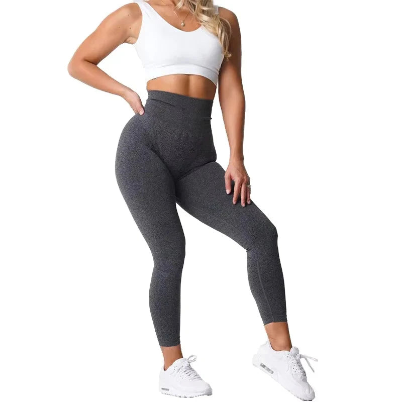 TKITK Light Gray Seamless Leggings Spandex Shorts Woman Fitness Elastic Breathable Hip-lifting