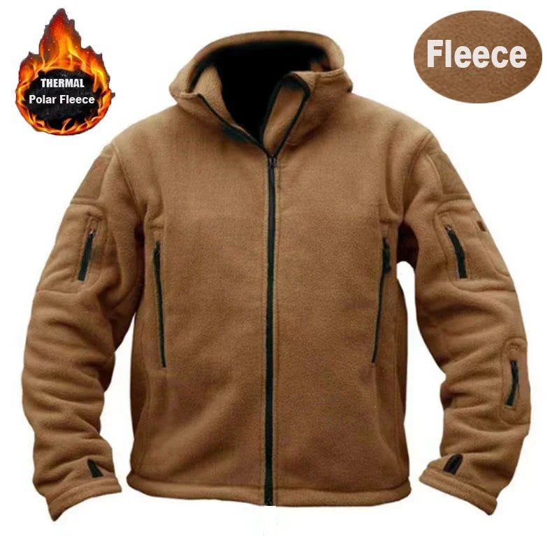 Mens Hiking Fishing Camping Trekking Thermal Polar Fleece Tactical Jackets Outdoor Sports Hood Coat Softshell