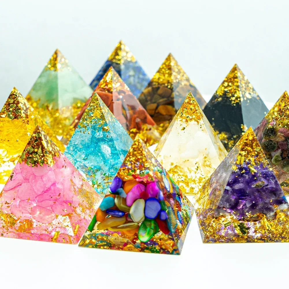 1.18in Natural Crystal Pyramid Energy Generator - Quartz Amethyst Reiki Healing Chakra Pyramid Meditation Tool