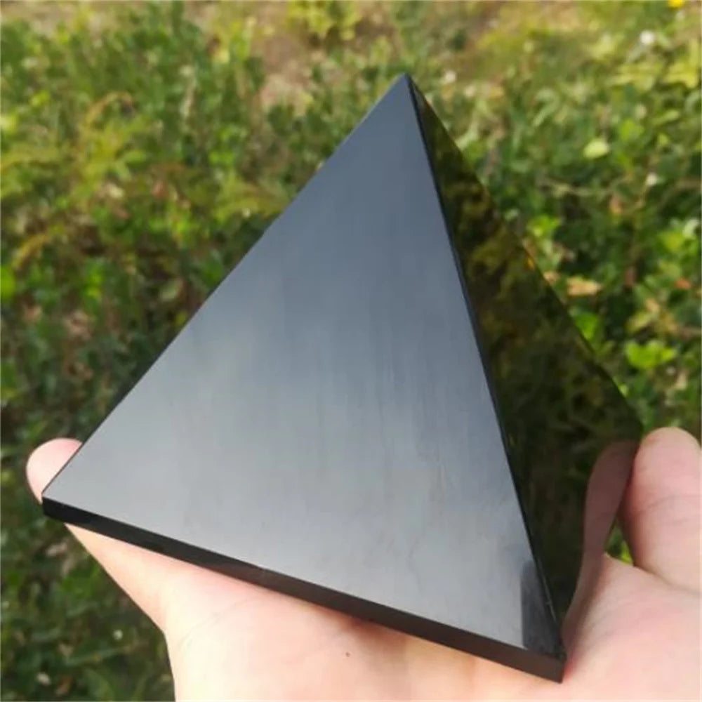 Black Obsidian Pyramid Crystal for Protection and Healing