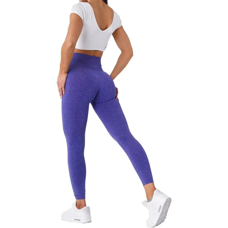 TKITK Caribbean Blue Seamless Leggings Spandex Shorts Woman Fitness Elastic Breathable Hip-lifting