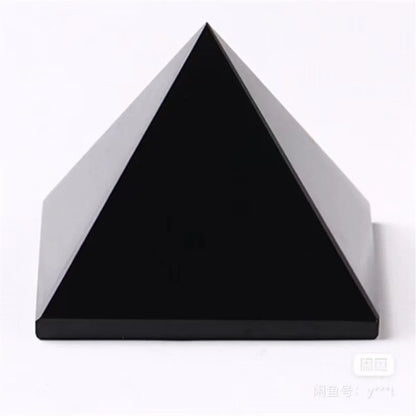 Black Obsidian Pyramid Crystal for Protection and Healing