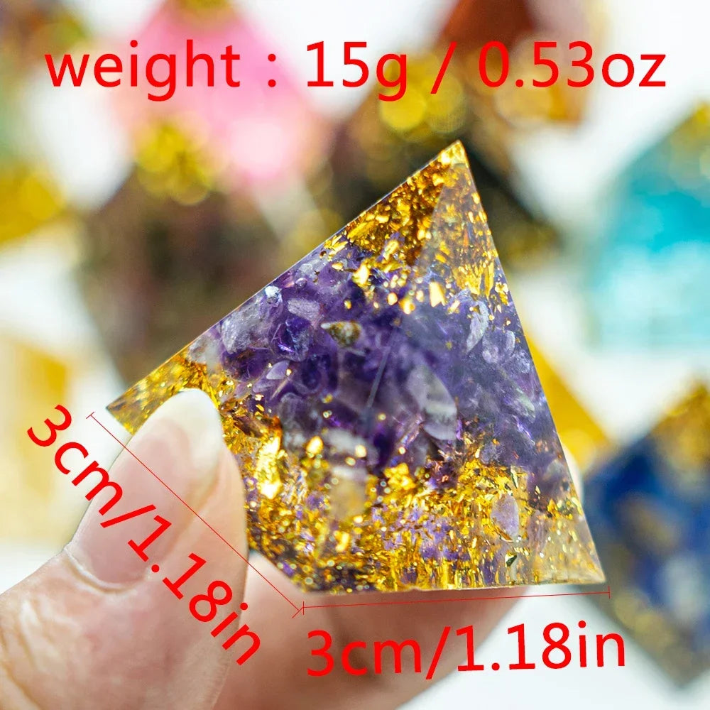 1.18in Natural Crystal Pyramid Energy Generator - Quartz Amethyst Reiki Healing Chakra Pyramid Meditation Tool