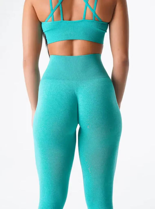 Turquoise Seamless Leggings 