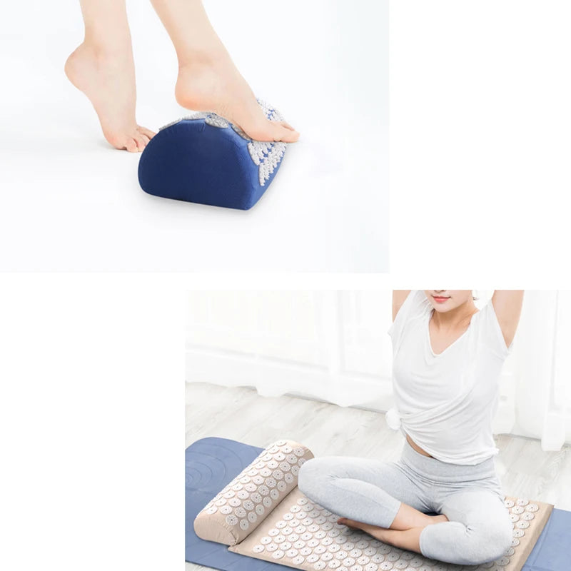 Ergonomic Purple Yoga Massage Pads - Enhanced Touchpoints for Neck, Back & Foot Relief