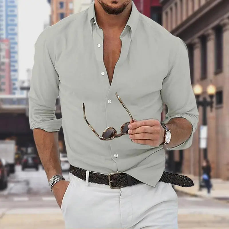 Men’s Long Sleeve Linen Shirt