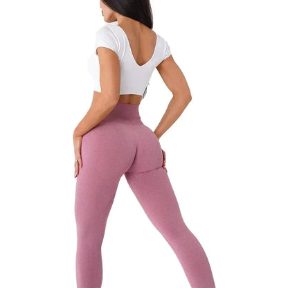 TKITK Fuchsia Seamless Leggings Spandex Shorts Woman Fitness Elastic Breathable Hip-lifting