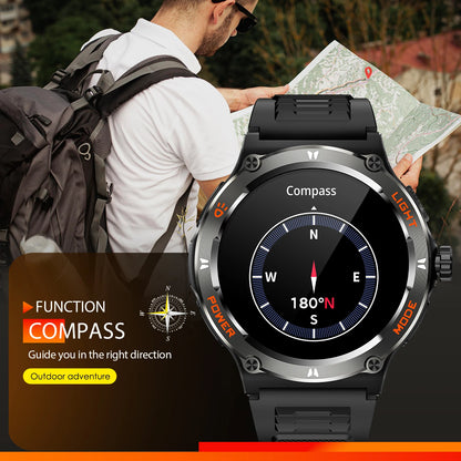 EIGIIS Smart Watch 3ATM Waterproof 1.53" KT76 Men Sport with Compass